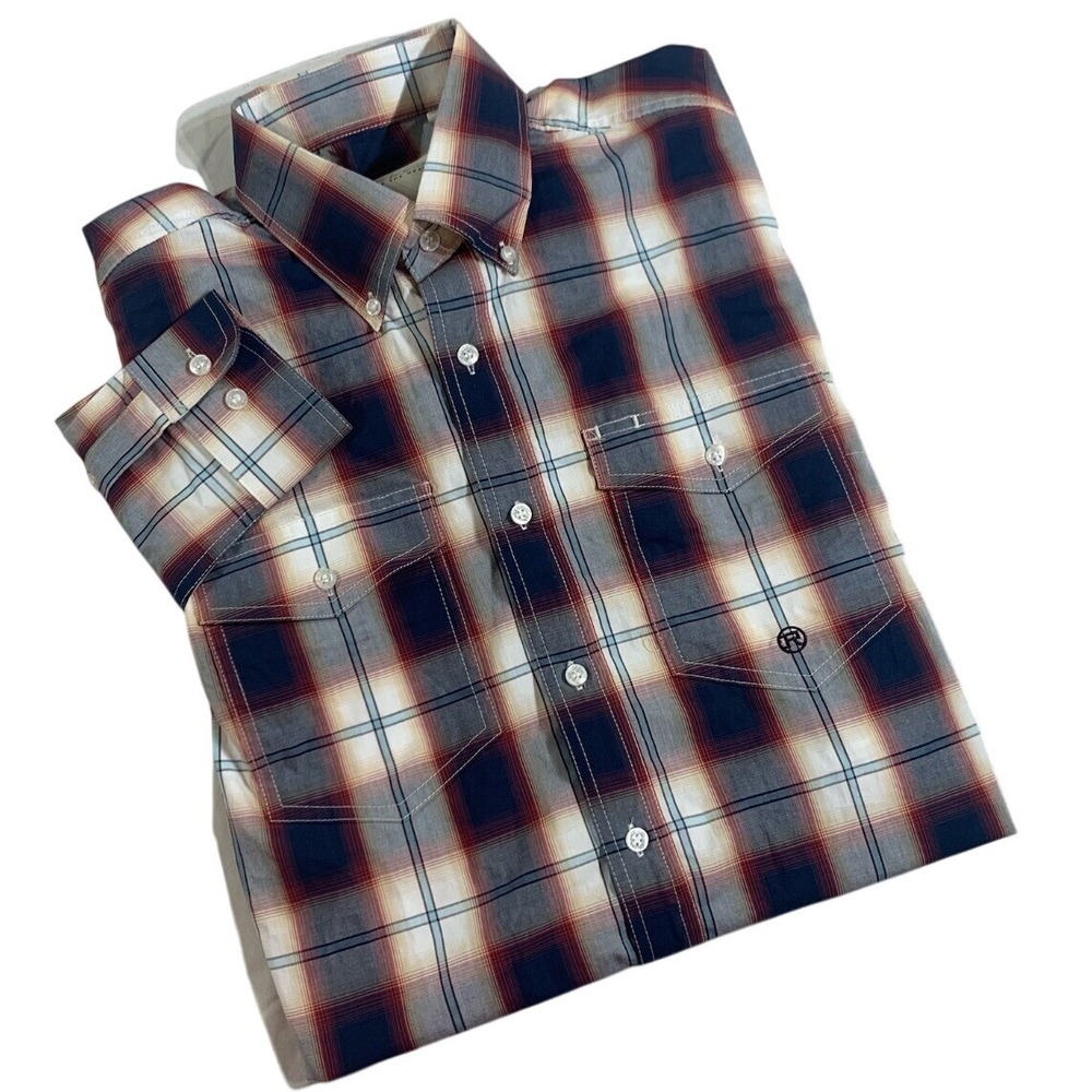 Roper Western Shirt Men's Size‎ M Button Down Plaid Cowboy Rodeo Pockets